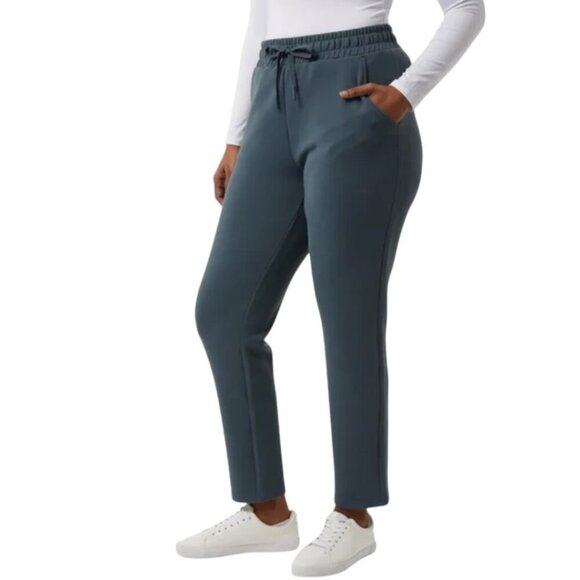 NEW 32 Degrees Sueded High Rise Pant | Green - Picture 2 of 8